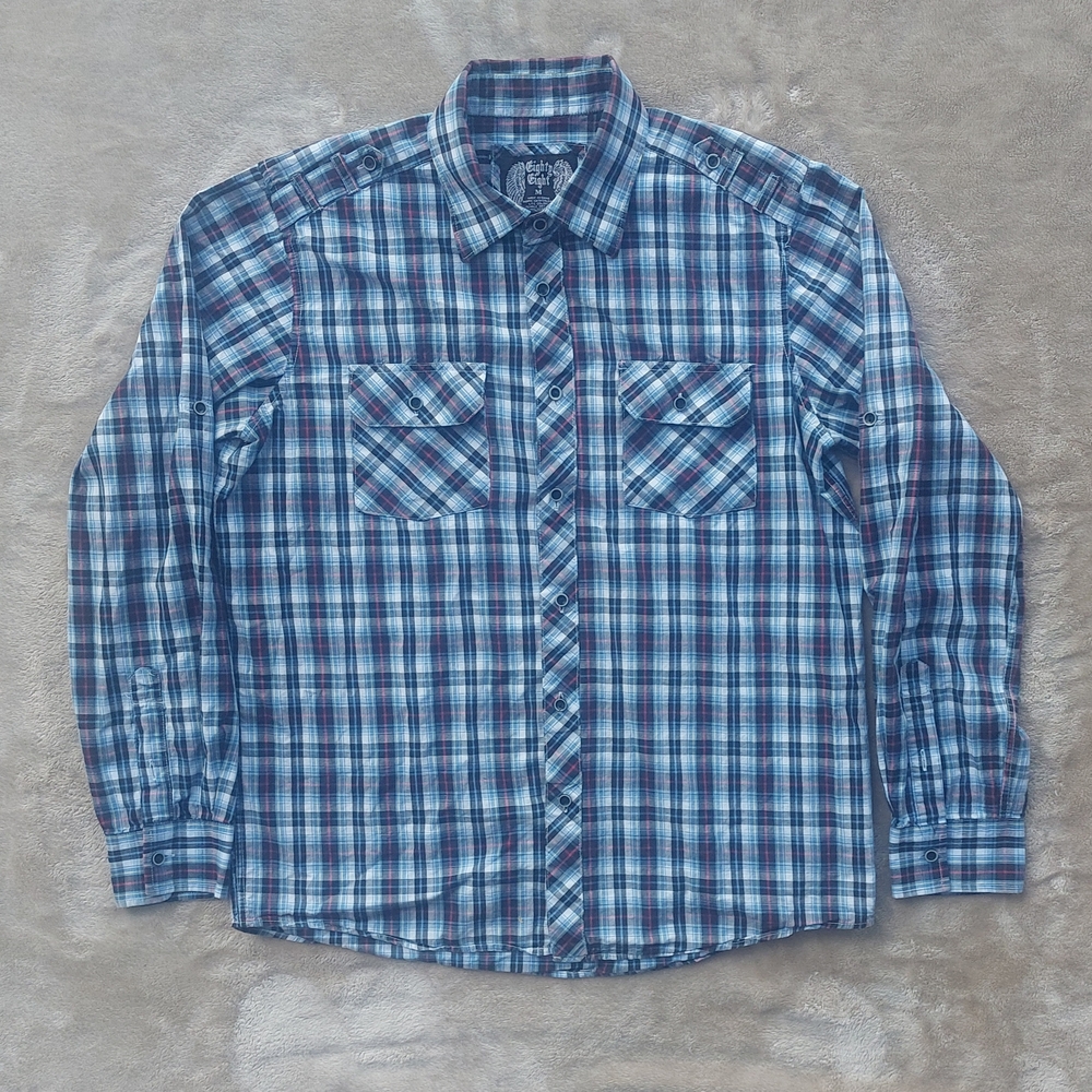 Eighty Eight Men's Western Plaid Button Down Shirt | M